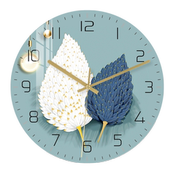 2024 New Model Home Living Room Wall Clock Feather Design No-Drill Modern Elegant Clock Simple Dining Room Clock Quartz Clock
