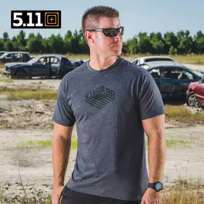5 11 TACTICAL outdoor summer TACTICAL 41191AI three-dimensional logo short sleeve T-shirt top men's round neck