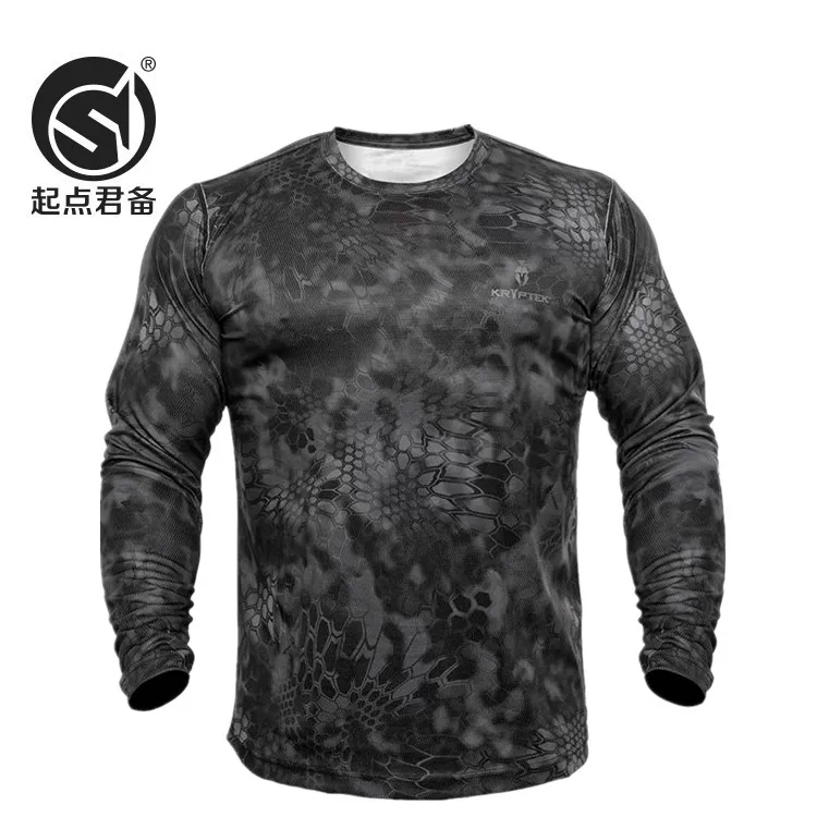 Криптек Mei Python HYPERION Shenlong круглый вырез, длинный рукав, спортивная, дышащая, стойкая к поту, летняя мужская футболка-майка