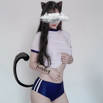 Han produced: Meow gymnastics uniform College sexy sister Japanese stagnant water swimming suit two-dimensional pajamas