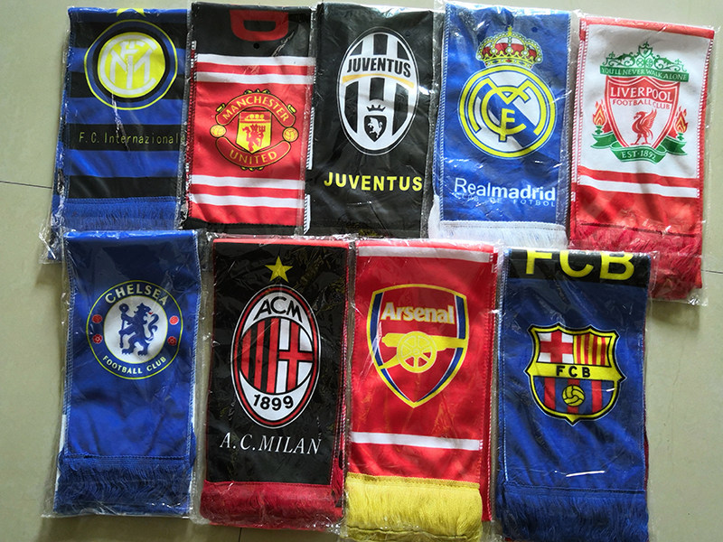 Big five League fans scarf football Club cheer prop Champions League Espanyol Tottenham Hotspur Liverpool