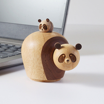 Several people design Panda solid wood oil aroma furnace in the car interior fragrance fragrance creative gift
