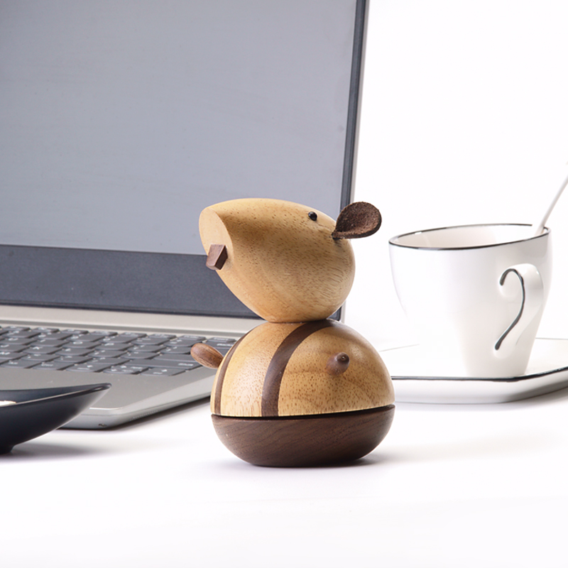 Zodiac Rat Music Box Music Box Wooden Decoration Sky City Children Girls Birthday Gift Design by Several People