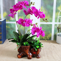 Artificial flower PU Phalaenopsis set home living room decoration flower TV cabinet tea table plastic flower new house fake flower bonsai