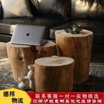 Log Mound Solid Wood Mound Incense Camphor Pier Tree Stump Base Wooden Pile Tea Table With Silent Wind Sitting Bench Domestic Wooden Mound Bench