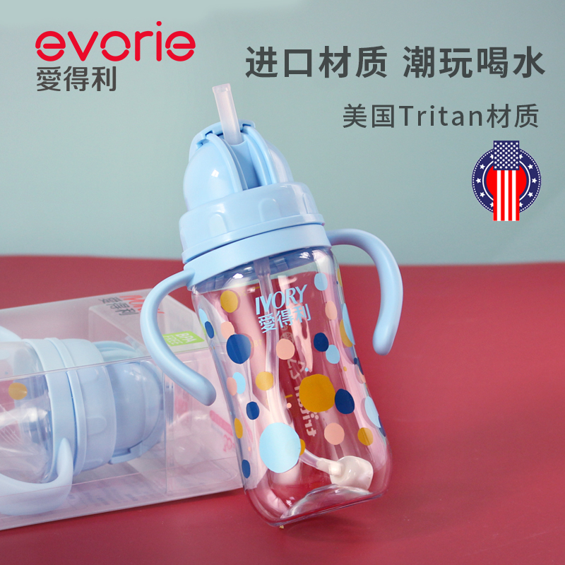 Edelly Cup Tritan Trelley Baby with handle Learn a cup of cup for children's kettle plastic cup
