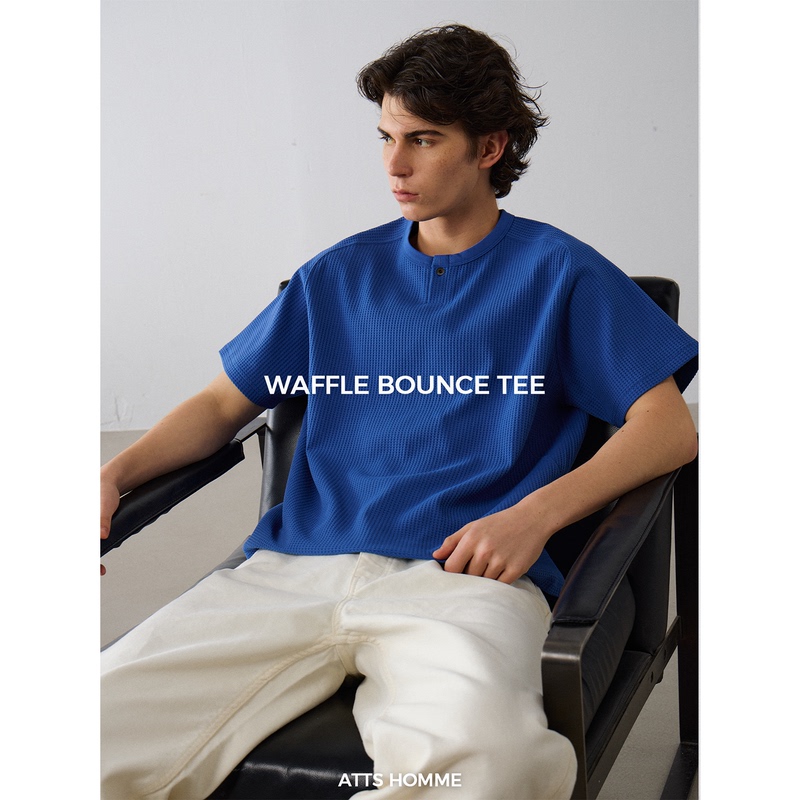 Atts Green Label Series Streamlined Cut Midland Waffle Knit Henry/V-Neck Two-In-One Base T-Shirt Atts Green Label Series Streamlined Cut Midland Waffle Knit Henry/V-Neck Two-In-One Base T-Shirt