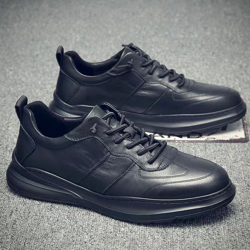 Men's shoes spring 2021 new sneakers trend Korean version leather casual shoes men's leather shoes all-match shoes men's trendy shoes