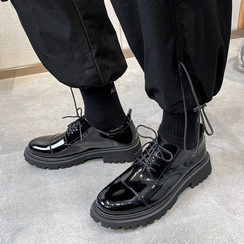 Summer small leather shoes Men's Inn Wind business casual shoes bright leather breathable 100 hitch soft leather teenagers fit for men's shoes