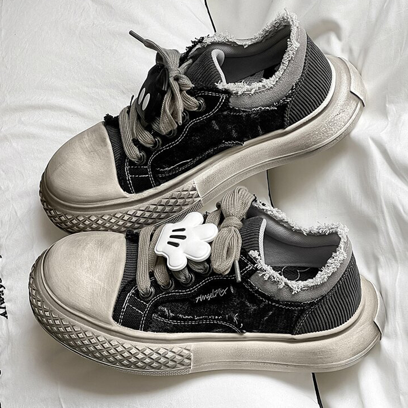 Men's Shoes Spring Casual Shoes for Couples Breathable Sneakers 2026 New Style Men's Thick-Soled Height-Increasing Mickey Big-Toe Shoes Men's Shoes Spring Casual Shoes for Couples Breathable Sneakers 2026 New Style Men's Thick-Soled Height-Increasing Mickey Big-Toe Shoes