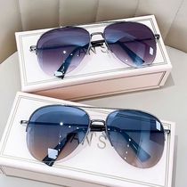 Aviator sunglasses big face driving UV protection cycling sun protection trendy personality eyes mens sunglasses
