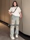 Plus-Size Distressed Ripped Jeans for Women, Summer, Slimming, Straight-Leg, Loose, Trendy, American Retro High Street Pants
