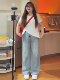 Plus-Size Embroidered Wide-Leg Jeans for Women, Summer Versatile, Loose Fit, Slimming, Body-Covering Straight-Leg Pants, High-Waisted Trousers