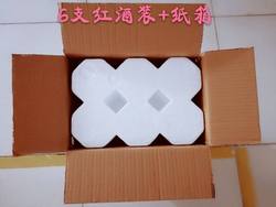 Red Wine 6 Pack Foam Box + Five-Layer Carton Box Bubble Wrap Express Packing Box 6 Pack Red Wine Foam Box Diameter 83