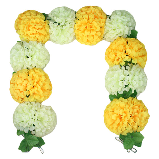 Tomb-sweeping Day chrysanthemum silk flower memorial ceremony Hualahua tombstone hanging flower plastic flower funeral supplies sacrificial fake flower chain flower strip