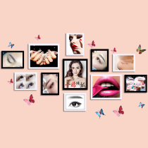 Mekata Beauty Mascara WALL BEAUTY NAIL STORE DECORATION BACKGROUND WALL TEXTURED EMBROIDERED EYEBROW LIP SEMI-PERMANENT POSTER PROMOTIONAL PICTURE PHOTO FRAME