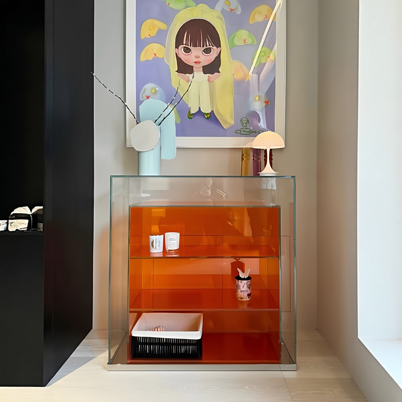 Glas Italian Normcore Colorfuled Glass Hand-Made Ornaments Storage Display Cabinet Living Room Wall Sofa Side Cabinet Glas Italian Normcore Colorfuled Glass Hand-Made Ornaments Storage Display Cabinet Living Room Wall Sofa Side Cabinet