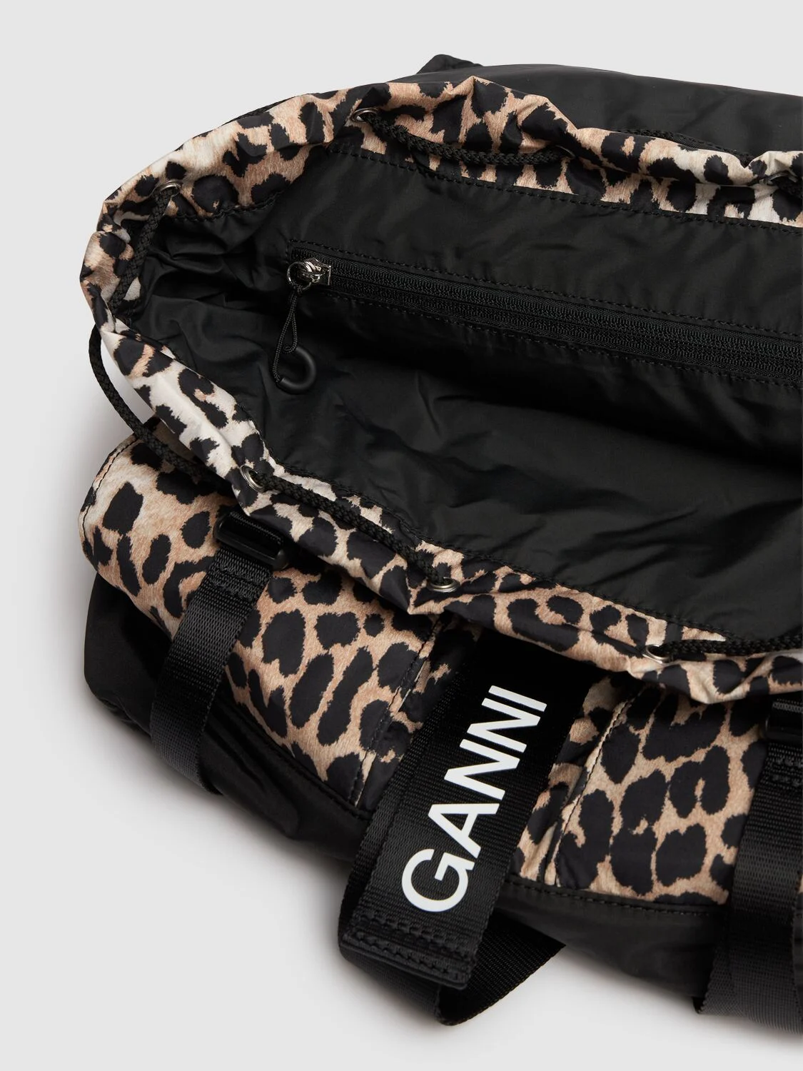 Сумка 正品代购  ganni 再生科技织物豹纹双肩包