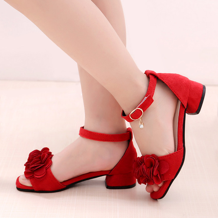 Children's shoes, girls' sandals, 2020 new summer fashion, Korean version, big children's high heels, girls' little princess shoes