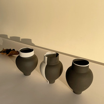 Wagi Ji Feng Japanese ceramic vase Chinese flower black and white hotel B & B model house new Chinese study decoration