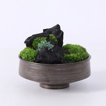 New Chinese style Japanese charcoal wood withered landscape immortal Moss micro landscape sales department negotiation table Zen flower art board room