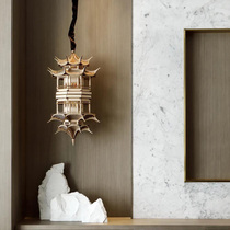 Ancient building assembly mirror image new Chinese style Chinese style Zen wooden decoration pendant sales department Club hotel lobby