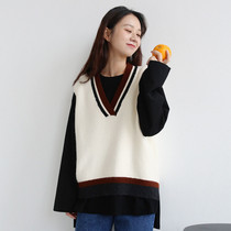 Fat mm spring and autumn 2021 new coat fat sister 200kg thin belly Korean Joker knitted waistcoat women