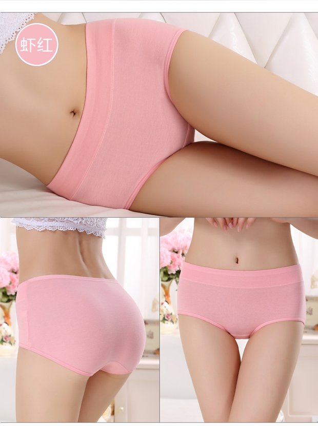 5 quần lót nữ cotton mid-eo cotton vải sinh viên năm tam giác tóm tắt nữ quần short kích thước lớn quan lot nu