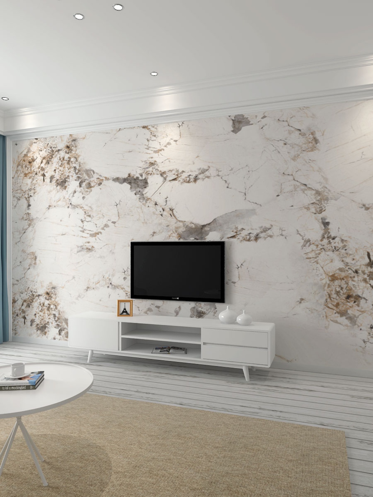 Pandora marble striped protective wall panel clothing store straight interplay carbon crystal buckle plate living room bedroom TV background wall panel-Taobao