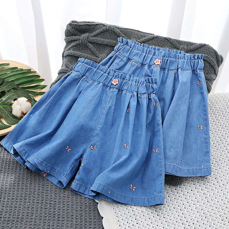 Denim skirt, shorts, children's thin trousers, for teenagers