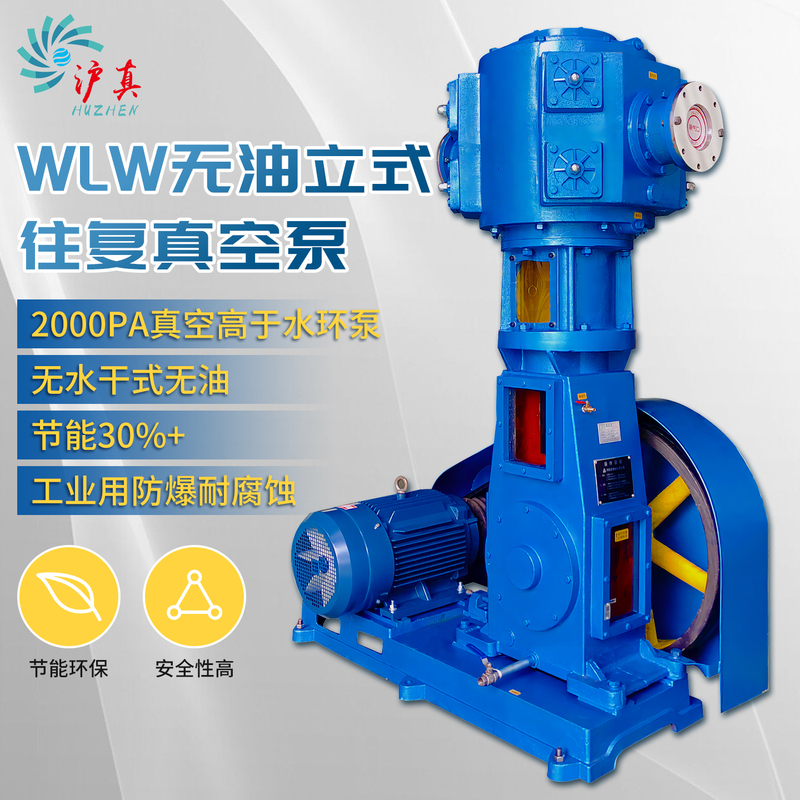 Huzhen Wlw Oil-Free Vertical Reciprocating Vacuum Pump Explosion-Proof Corrosion-Resistant Chemical Food Pharmaceutical Exhaust Recycling Conveyor