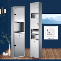 Toilet embedded trash can stainless steel sink washing table smoking carton drying phone toilet hidden hand box