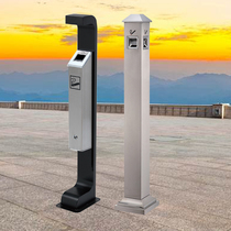Outdoor ashtray smoking area trash can outdoor stainless steel vertical cigarette butt column cigarette extinguisher cigarette head collection tube