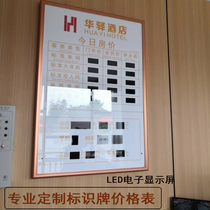 Customized todays House Price brand hotel price list price brand LED electronic display digital room signboard