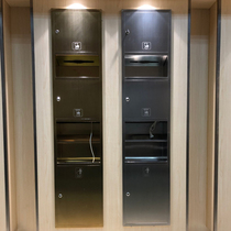 Shopping mall public restroom two-in-one machine open-packed carton stainless steel in-wall dryer trash can