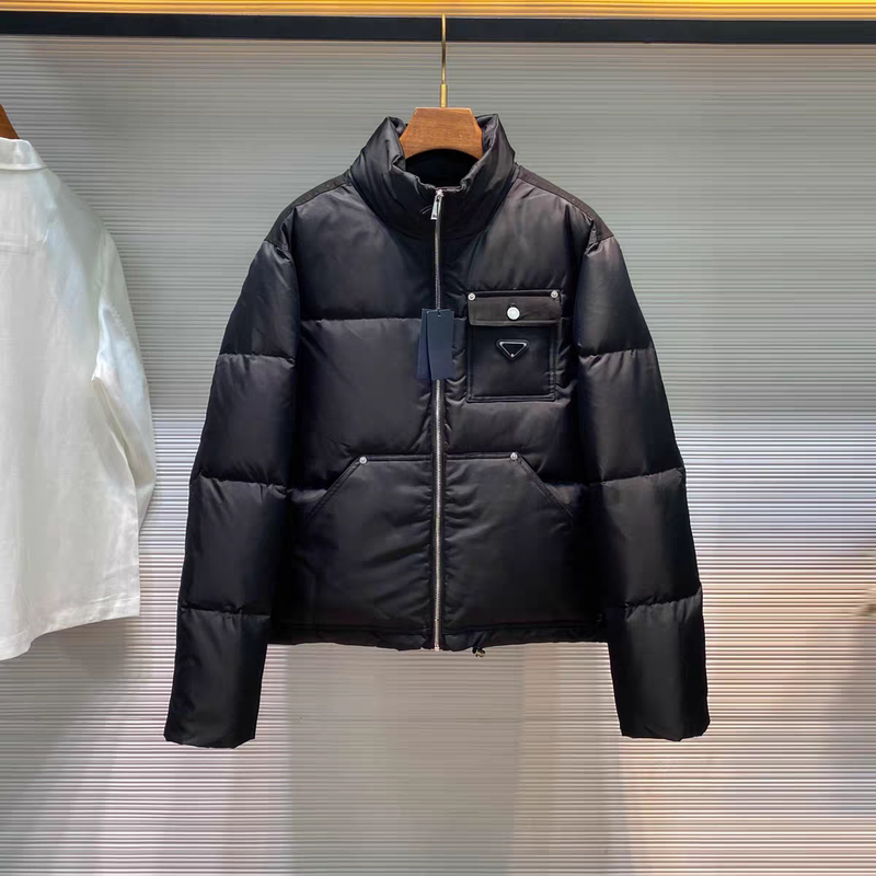Trendy Brand Stand-Up Collar Thickened Cotton Jacket for Men, New Winter Cotton Coat, Men's Top, Youth Casual Short Warm Jacket