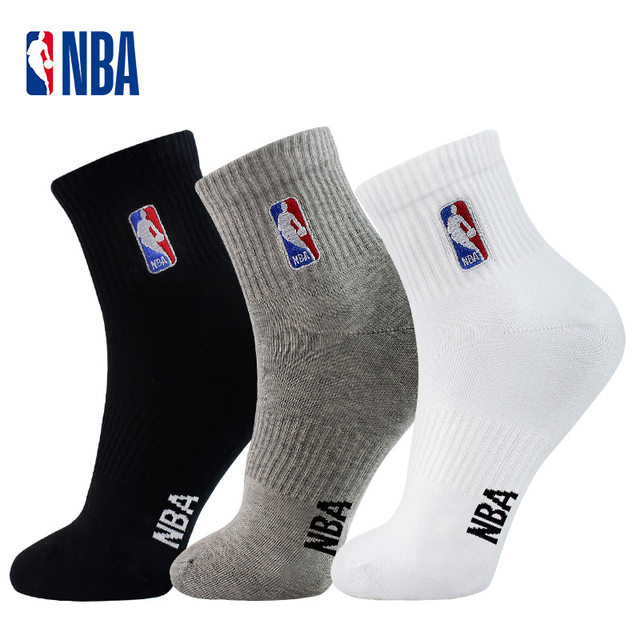 NBA socks large size 35-47 men's mid-calf socksteens women's cotton socks breathable white sports socks basketball socks