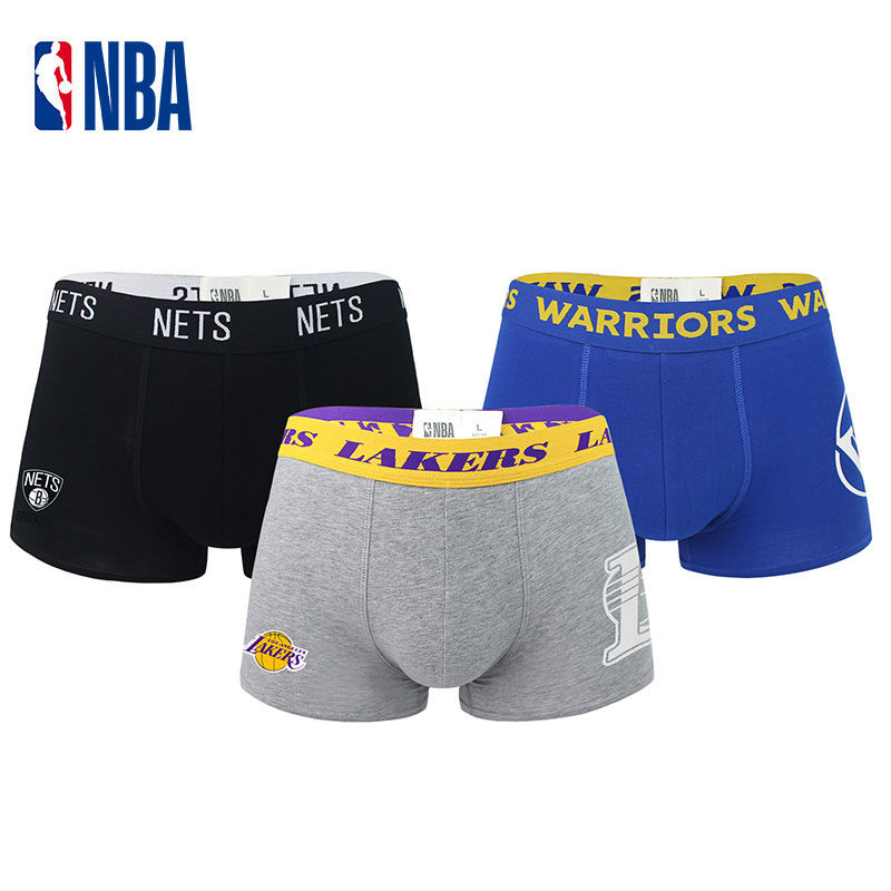 NBA Underwear Men's Flat Corner Pants Basketball Nets Lake People Warriors Fast Boat Cotton Basketball Casual Sports Speed Dry Shorts Four Corners