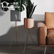 Nordic iron balcony flower frame floor indoor living room floor window frame simple modern green rot metal flower pot