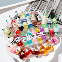 diy handmade material simulation RIO red wine bottle homemade drop glue xuanhemen material mobile phone case pendant XO bottle