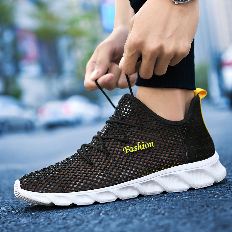 Clear Cabin Men's Shoes Summer 2021 New Breathable Hollowed-out DEODORANT THIN Casual Sports Mesh Mesh of Men's sandals