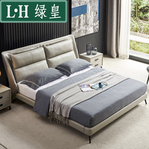 Master bedroom with bunk beds Double beds Modern minimalist small family Soft beds Bedrooms Nordic Fancy Light Lavish Genuine Leather Bed 1 8 m