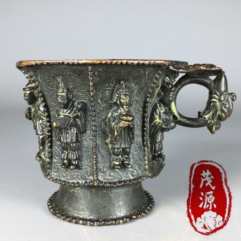 中国 古銅製 双魚花入 花器 花生 魚文 銅器N64