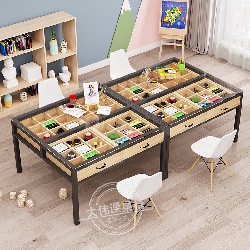 Painting Table Fine Art Table Glass Kindergarten Class Table And Chairs Tutoring Training Table Handwork Table Painting Room Table Clothing Design Table-Taobao