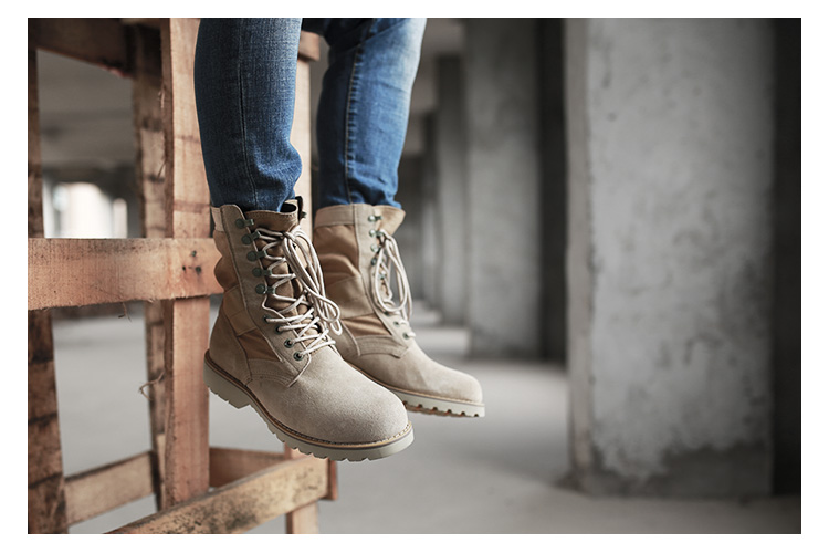 Mùa hè của Nam Giới Boots Retro Dụng Cụ Khởi Động Da Boots Breathable Da Cao Khởi Động Người Anh Gió Martin Khởi Động Sa Mạc Khởi Động