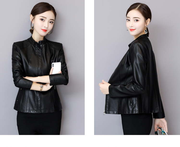 Áo khoác da nữ bằng da ngắn đoạn 2018 thu đông mới phiên bản Hàn Quốc của áo khoác da cừu mỏng manh thủy triều hoang dã áo vest da