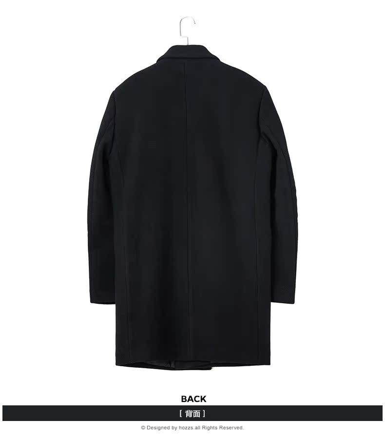 HOZZS / Han Zhesi mùa đông thanh niên nam áo len dài cổ áo phiên bản Hàn Quốc của áo len thủy triều áo Vest dạ nam