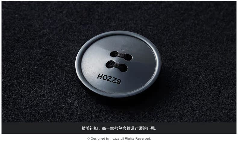 HOZZS / Han Zhesi mùa đông thanh niên nam áo len dài cổ áo phiên bản Hàn Quốc của áo len thủy triều áo Vest dạ nam