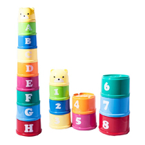 1-3 years old childrens early education teaching aids childrens educational intelligence toys small stacked round set Cup Bear Cup