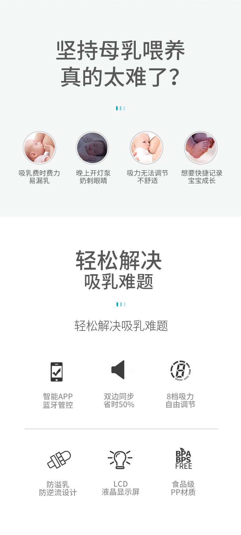 美国进口 兰思诺 智能双边电动吸奶器 全封闭防逆流 图3